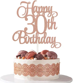 A crescut de Aur 30 Happy Birthday Cake Topper Cupcake Toppers Decor Consumabile Partid Decorare Tort de Copt Accesorii