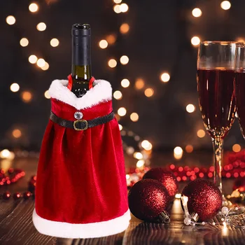 Firulescu Suport De Sticlă Cu Masa Drăguț Sticla De Sampanie Capac Crăciun Ornament Decor Acasă Navidad Decor Petrecere