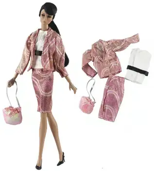 Moda Roz 1/6 BJD Papusa Haine pentru Barbie Haine Haine Set Sacou Haina Tricou Pantaloni Fusta Sac 11.5