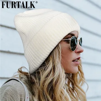FURTALK Beanie Hat pentru Femei Barbati Tricot Pălărie de Iarnă Cuff Beanie Cald Capace de Craniu