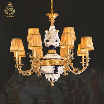 XUANZHAO stil Baroc plin de cupru de lux din portelan candelabru curtea Europeană acasă living sufragerie dormitor candelabru