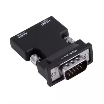 Compatibil HDMI Femeie La VGA de sex Masculin Converter 3.5 mm Audio Cablu Adaptor 1080P FHD de Ieșire Video pentru PC, Laptop, TV, Monitor, Proiector