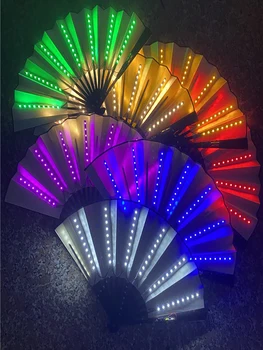 Strălucire Pliere LED Fan Dans Lumina Fan Spectacol Noaptea de Halloween, de Crăciun Rave Festival Accesorii Glow În Întuneric Consumabile Partid