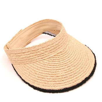 Margine largă Doamnelor pentru Pălării de Soare Roll-up Pliabil Paie Golf Visor Pălărie Umbrelă de soare Personalitate Gol Decorațiuni de Top Pălării