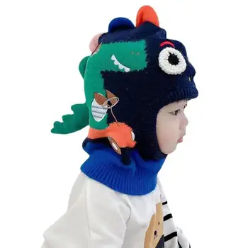 Pălărie De Iarnă De Desene Animate Model Proteja Gâtul Pălării Eșarfă Set Earflap Windproof Copii Capota Capace Școală De Sport Pentru Fete Pentru Copii