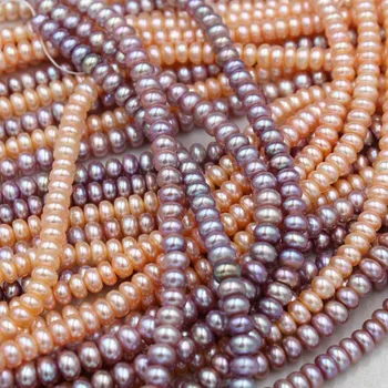 3A Jumătate Gaura alb/roz/mov Butonul /Margele Forma vrac perla 2.5 mm-10.5 mm Naturale de apă Dulce Pearl face colier
