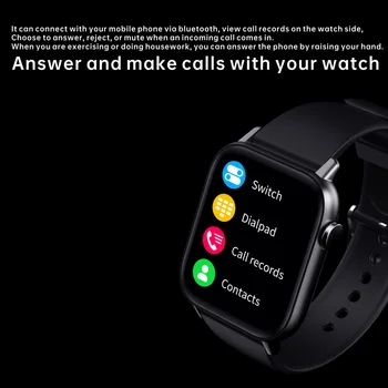 Ceas inteligent Bărbați Dinte Apel Monitor de Ritm Cardiac DIY Dial 1.72 Inch IPS Ecran Smartwatch Pentru Android IOS Control de la Distanță Ceas