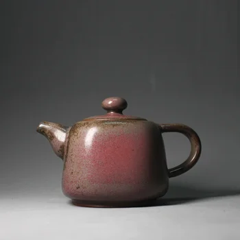 Jun Portelan Natural Cuptor Coapte Ceainic Yuzhou Shenqi Lucrate Manual Din Ceramică De Înaltă Temperatură Minereu Brut Glazura Set De Ceai Central Plains Ceai
