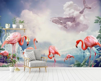 Beibehang tapet Personalizat murale moderne de mână-pictat Varietate de HD flamingo tapet Copii Nordice camera foto tapet