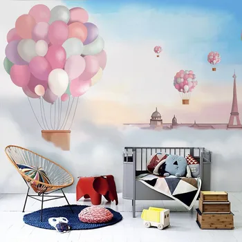 Tuya Art transport gratuit reducere de roz pur ballon vis poster mural tapet pentru fată dormitor de decorare perete gros