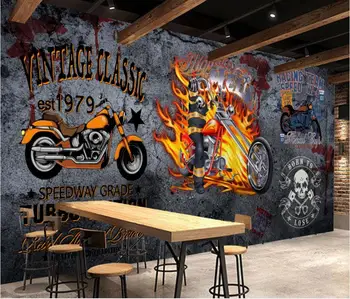 3d picturi murale tapet pentru camera de zi European retro trend motocicleta bar fundal de decor acasă fotografie tapet pentru pereți 3 d