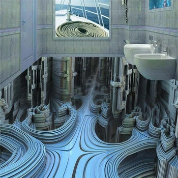 Wellyu Personalizate la scară mare pictură murală din pvc podea creative 3D tridimensional drum castelul impermeabil gros rezistent la uzura podea