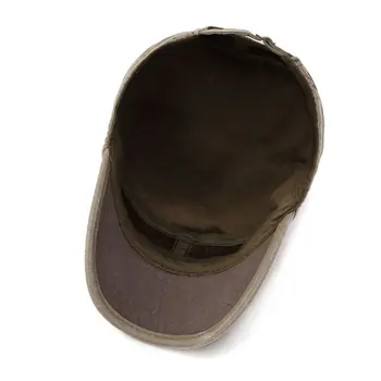 Barbati Femei Unisex Vânzător De Ziare Cadet În Armata Capac De Culoare Solidă Umbrelă De Soare Vintage Spălat Bumbac Diagonal Reglabil Corpuri Militare Plat Pălărie De Top
