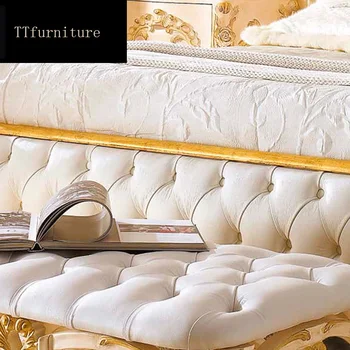 European modern Italian din lemn masiv, pat de Moda Sculptate de lux francez dormitor, set mobila king size jxj36