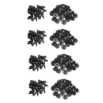 120 de Bucăți Piese din Plastic de 8 mm Gaură Neagră Bara Nit Clip de Închidere